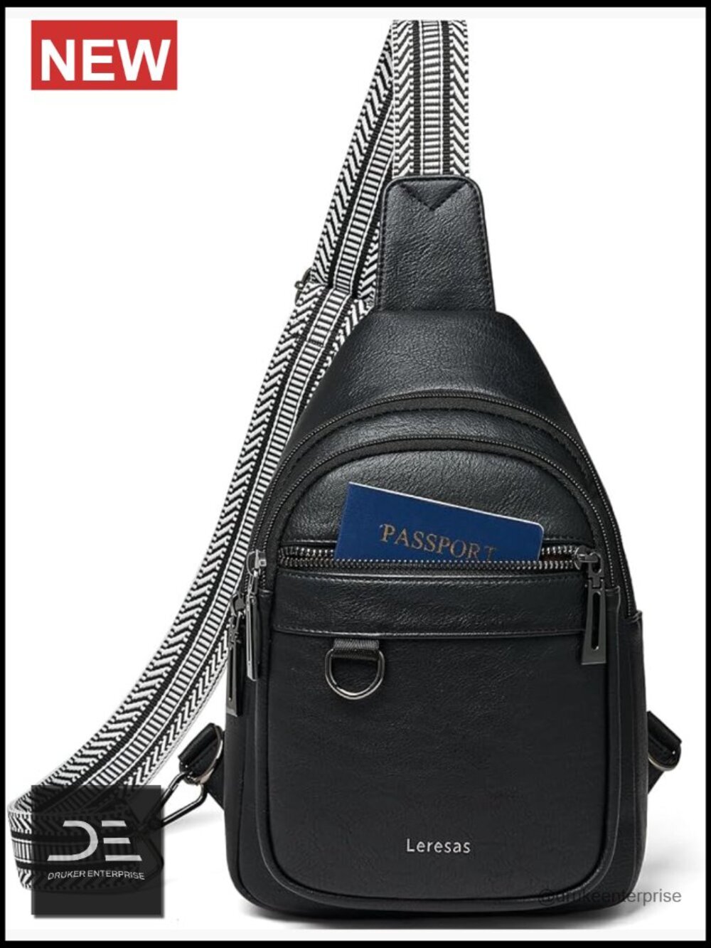 Vegan Leather Sling Bag Crossbody Anti Theft Travel Backpack